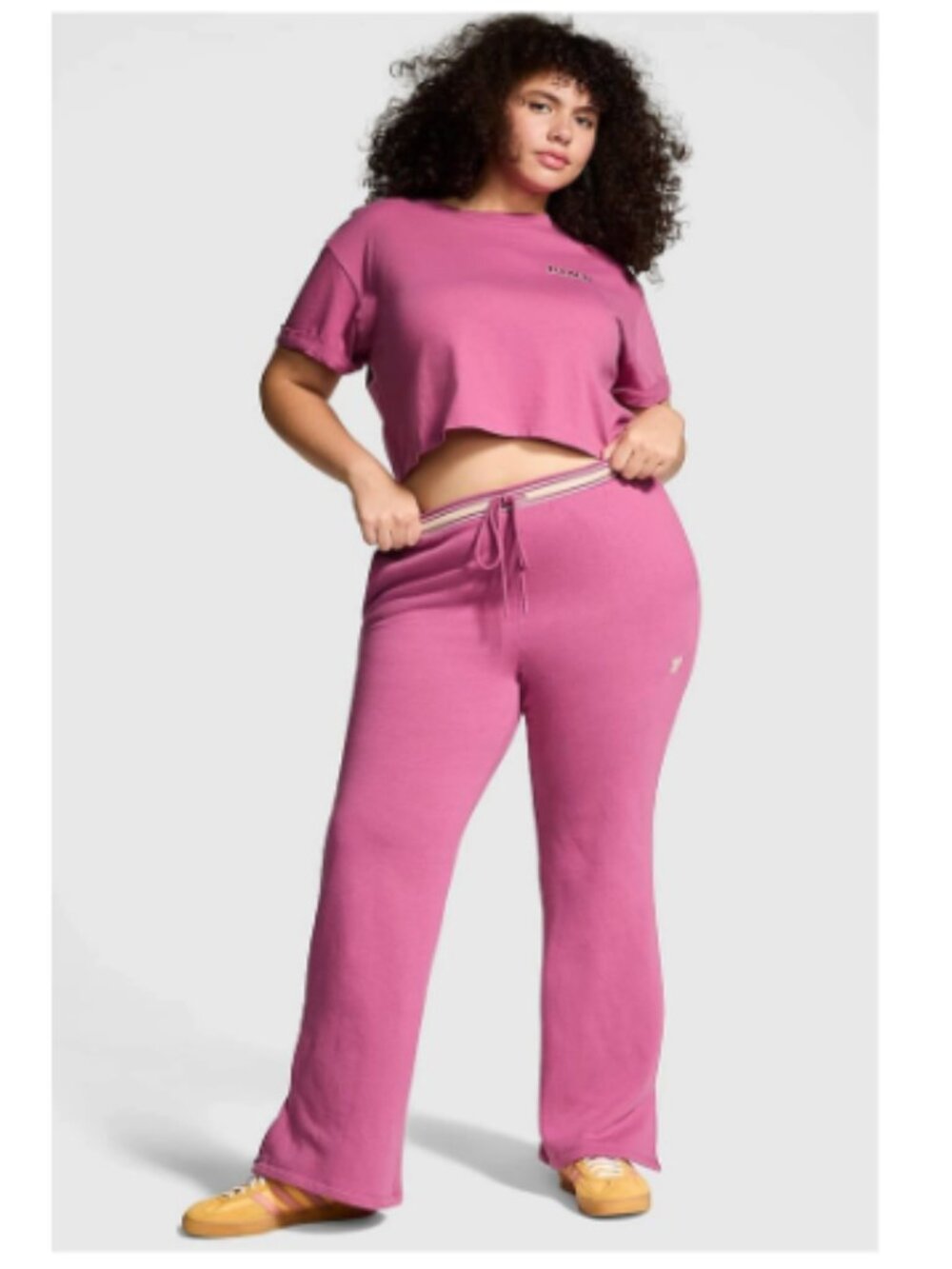 PINK Victoria Secret 2 Pc. Matching Front Zip Cardigan & Flare Sweatpants XL NWT - Picture 4 of 15